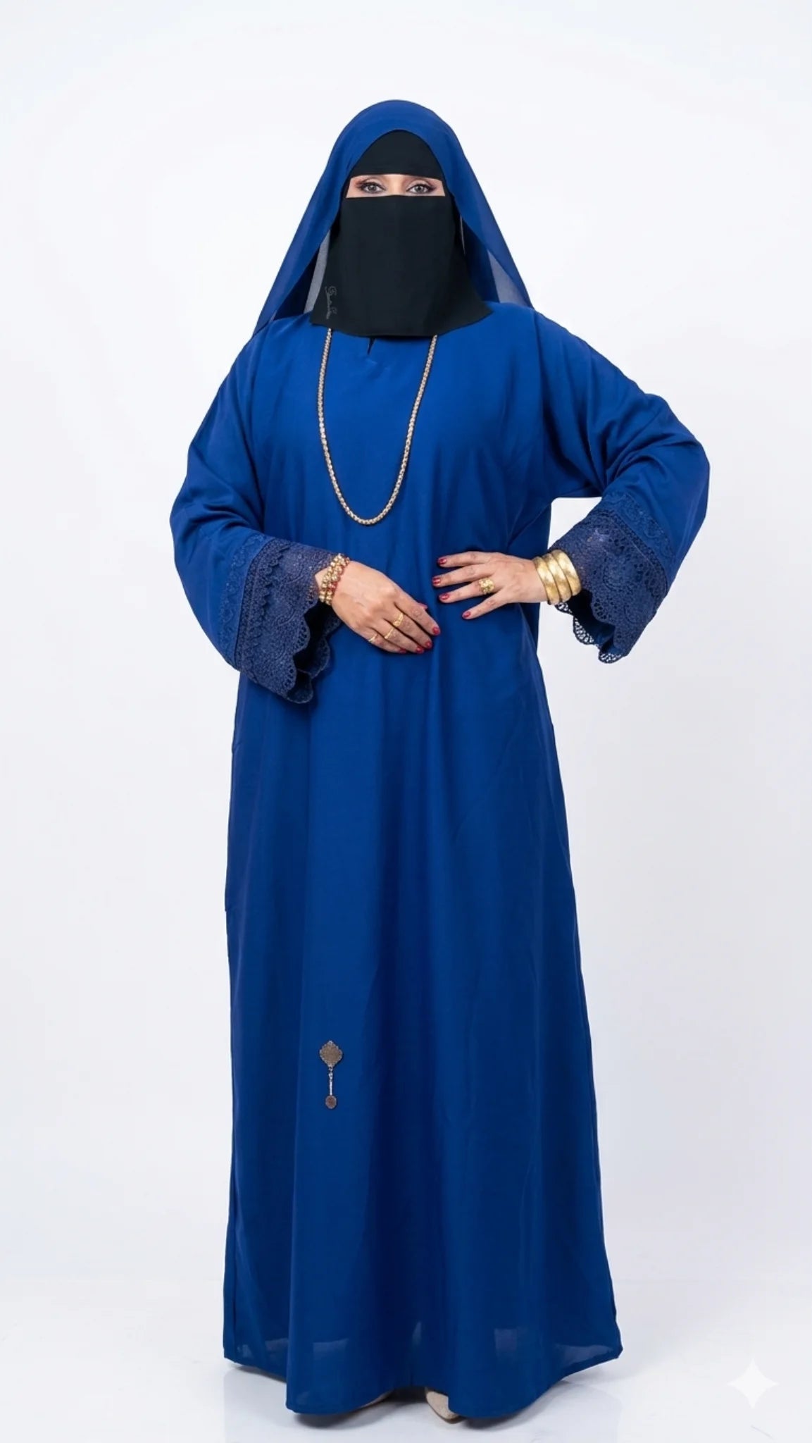 عباية حرير ندى نص الكم دانتيل