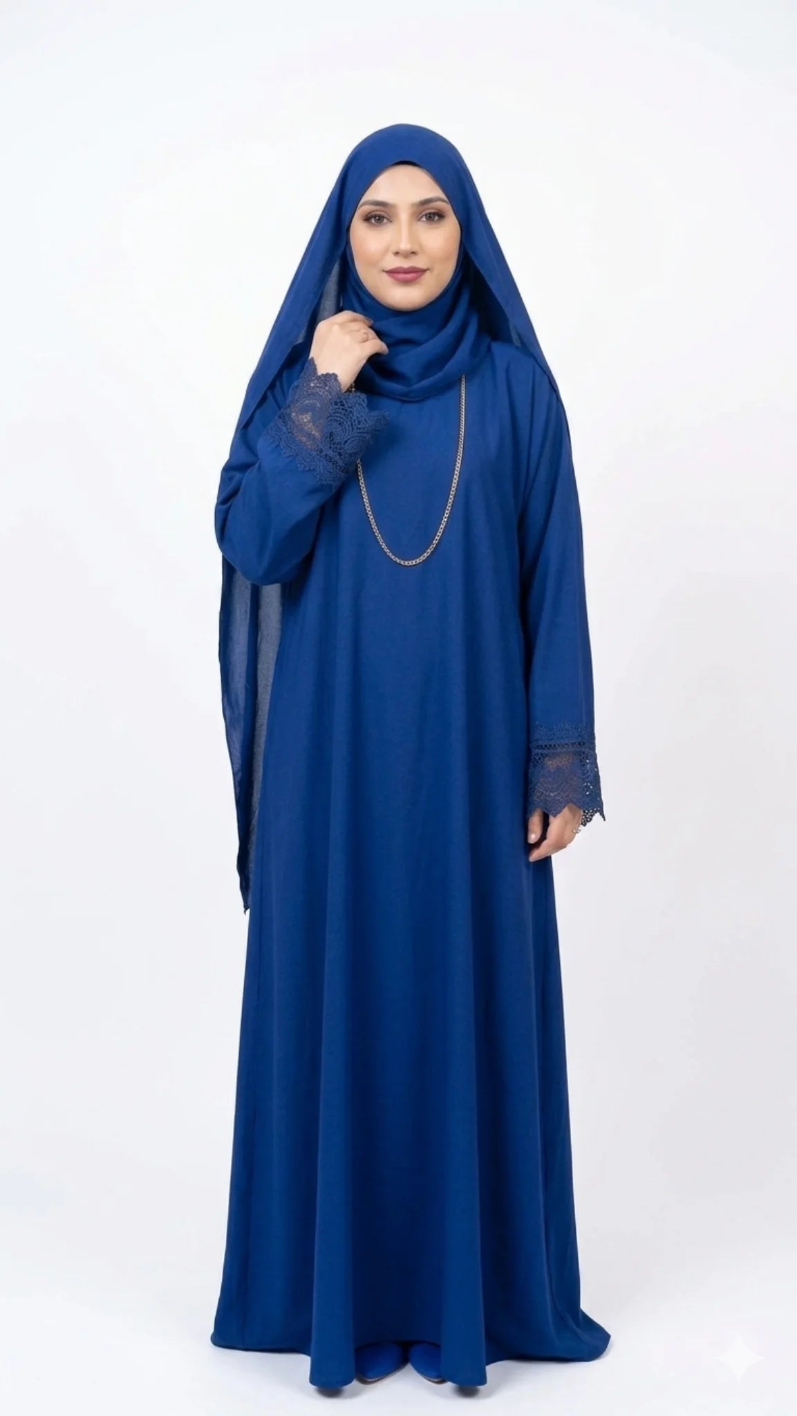 عباية حرير ندى نص الكم دانتيل